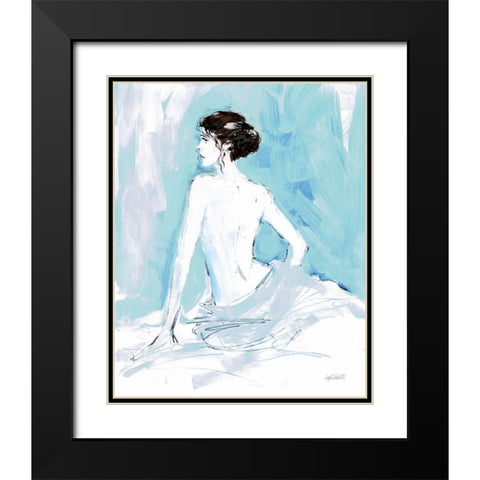Nude II Blue Black Modern Wood Framed Art Print with Double Matting by Tavoletti, Anne