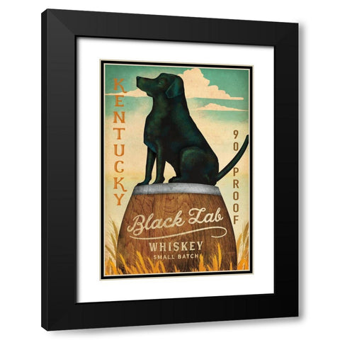 Black Lab Whiskey Kentucky Crop Black Modern Wood Framed Art Print with Double Matting by Fowler, Ryan