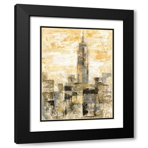 Manhattan Gray and Gold II Black Modern Wood Framed Art Print with Double Matting by Vassileva, Silvia