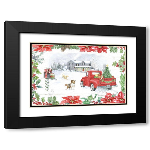 Farmhouse Holidays II Black Modern Wood Framed Art Print with Double Matting by Grove, Beth