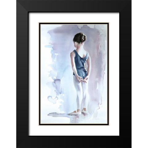 First Day at Ballet Black Modern Wood Framed Art Print with Double Matting by Wild Apple Graphics
