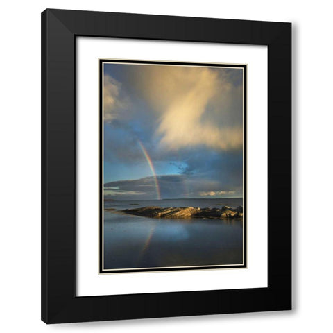 Blue Rocks Black Modern Wood Framed Art Print with Double Matting by Majchrowicz, Alan