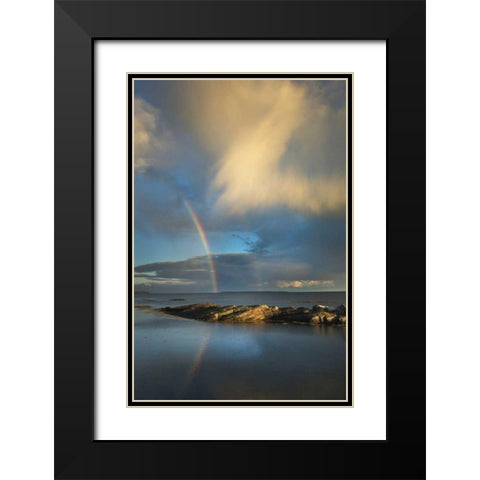 Blue Rocks Black Modern Wood Framed Art Print with Double Matting by Majchrowicz, Alan
