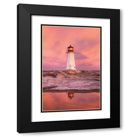 Peggys Cove Black Modern Wood Framed Art Print with Double Matting by Majchrowicz, Alan
