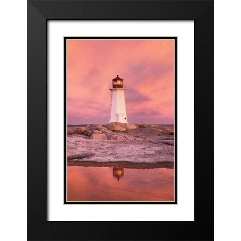 Peggys Cove Black Modern Wood Framed Art Print with Double Matting by Majchrowicz, Alan