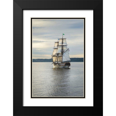 Lady Washington I Black Modern Wood Framed Art Print with Double Matting by Majchrowicz, Alan
