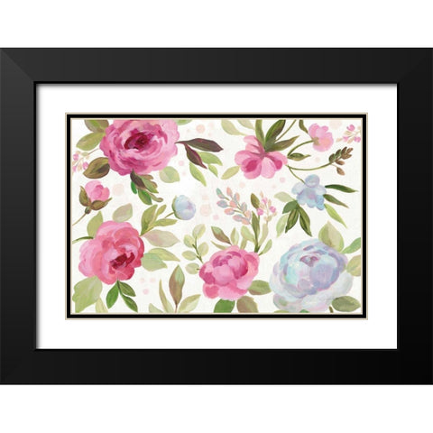 Petals and Blossoms I Black Modern Wood Framed Art Print with Double Matting by Vassileva, Silvia