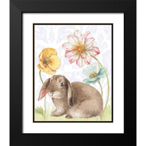Spring Softies Bunnies III Purple Black Modern Wood Framed Art Print with Double Matting by Audit, Lisa