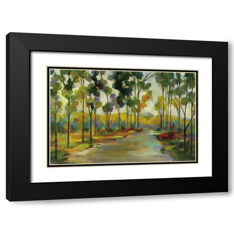 Path in the Forest Black Modern Wood Framed Art Print with Double Matting by Vassileva, Silvia