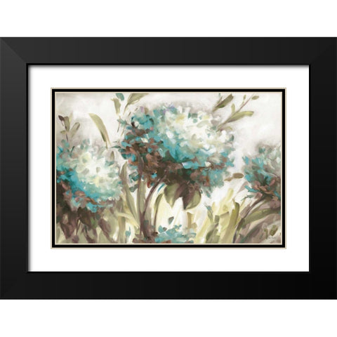 Hydrangea Field Neutral Black Modern Wood Framed Art Print with Double Matting by Audit, Lisa
