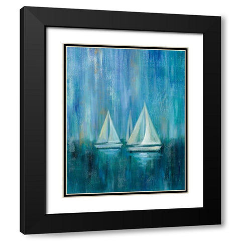 Sailboat Simplicity II Black Modern Wood Framed Art Print with Double Matting by Vassileva, Silvia