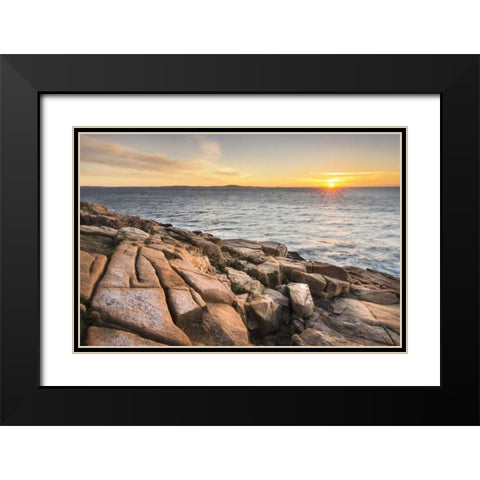 Acadia Sunrise Black Modern Wood Framed Art Print with Double Matting by Majchrowicz, Alan