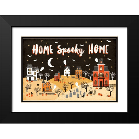 Spooky Village II Black Modern Wood Framed Art Print with Double Matting by Marshall, Laura