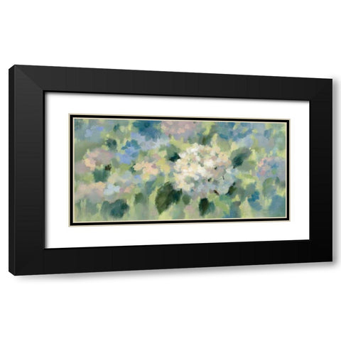 Hydrangea Mosaic Black Modern Wood Framed Art Print with Double Matting by Vassileva, Silvia