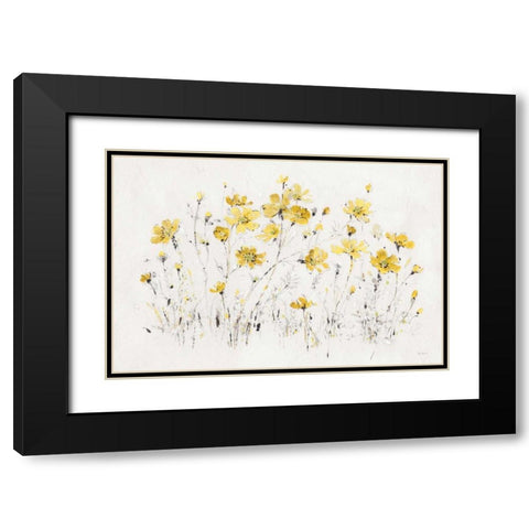 Wildflowers I Bright Yellow Black Modern Wood Framed Art Print with Double Matting by Audit, Lisa