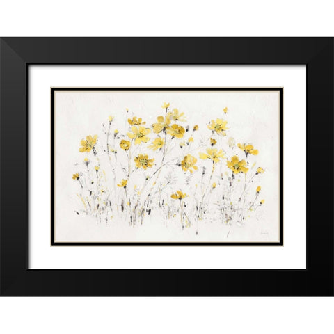 Wildflowers I Bright Yellow Black Modern Wood Framed Art Print with Double Matting by Audit, Lisa