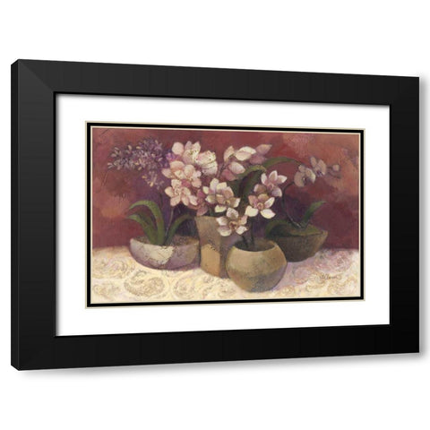 Orchid Dream Black Modern Wood Framed Art Print with Double Matting by Hristova, Albena