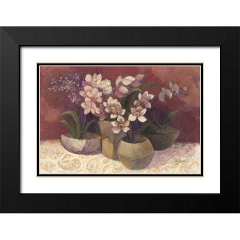 Orchid Dream Black Modern Wood Framed Art Print with Double Matting by Hristova, Albena