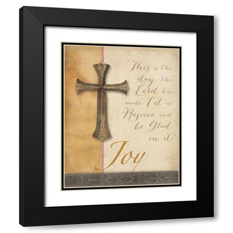 Words for Worship Joy Black Modern Wood Framed Art Print with Double Matting by DeNeige, Elyse