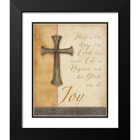 Words for Worship Joy Black Modern Wood Framed Art Print with Double Matting by DeNeige, Elyse