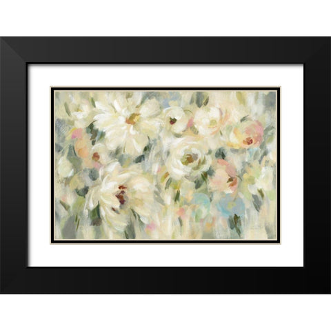 Expressive Pale Floral Black Modern Wood Framed Art Print with Double Matting by Vassileva, Silvia