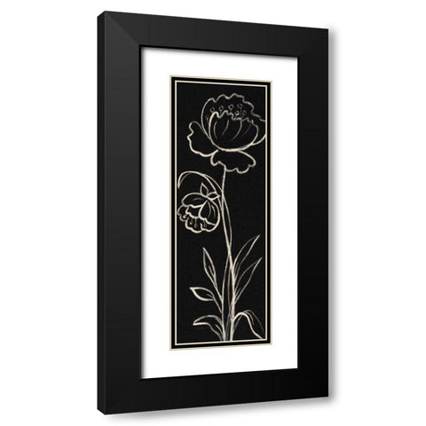 Black Floral II Crop Black Modern Wood Framed Art Print with Double Matting by Vassileva, Silvia