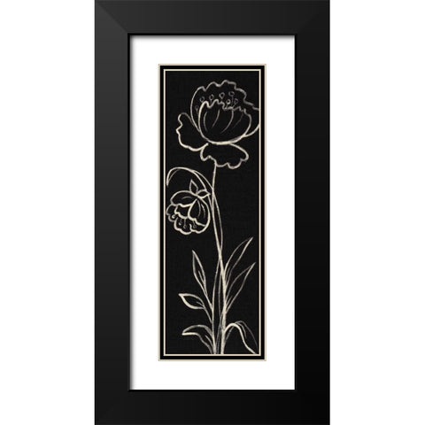 Black Floral II Crop Black Modern Wood Framed Art Print with Double Matting by Vassileva, Silvia