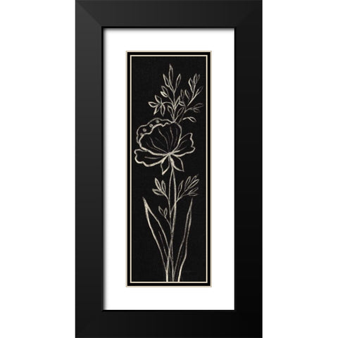 Black Floral III Crop Black Modern Wood Framed Art Print with Double Matting by Vassileva, Silvia