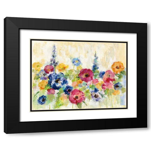 Sunshine Field Flowers Black Modern Wood Framed Art Print with Double Matting by Vassileva, Silvia