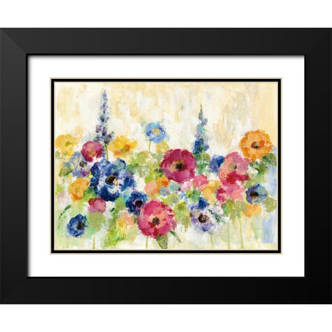 Sunshine Field Flowers Black Modern Wood Framed Art Print with Double Matting by Vassileva, Silvia
