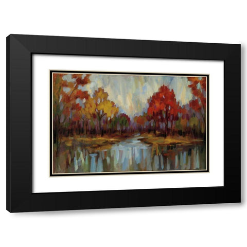 Fall Aquarelle Black Modern Wood Framed Art Print with Double Matting by Vassileva, Silvia