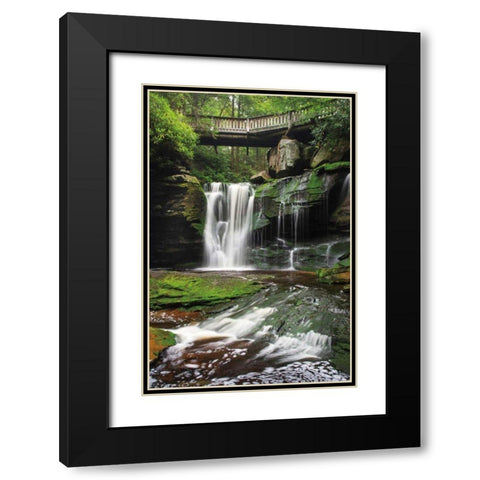 Elakala Falls West I Black Modern Wood Framed Art Print with Double Matting by Majchrowicz, Alan