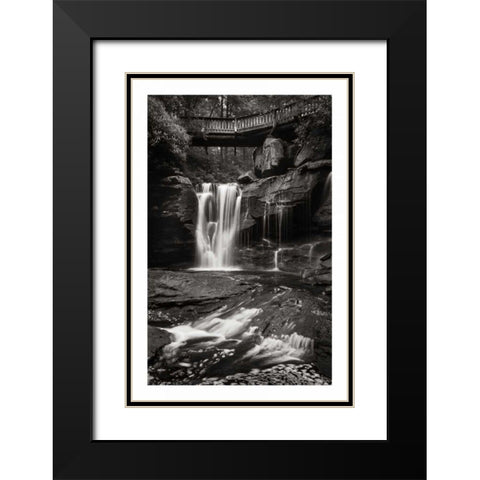Elakala Falls West I BW Black Modern Wood Framed Art Print with Double Matting by Majchrowicz, Alan