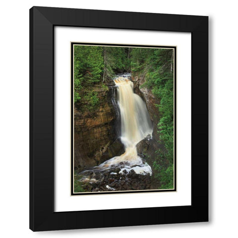 Miners Falls Michigan Black Modern Wood Framed Art Print with Double Matting by Majchrowicz, Alan