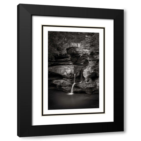 Upper Falls Old Mans Cave BW Black Modern Wood Framed Art Print with Double Matting by Majchrowicz, Alan