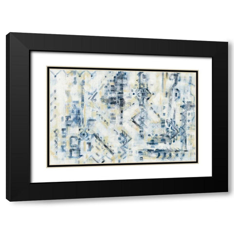 Scattered Indigo Black Modern Wood Framed Art Print with Double Matting by Vassileva, Silvia
