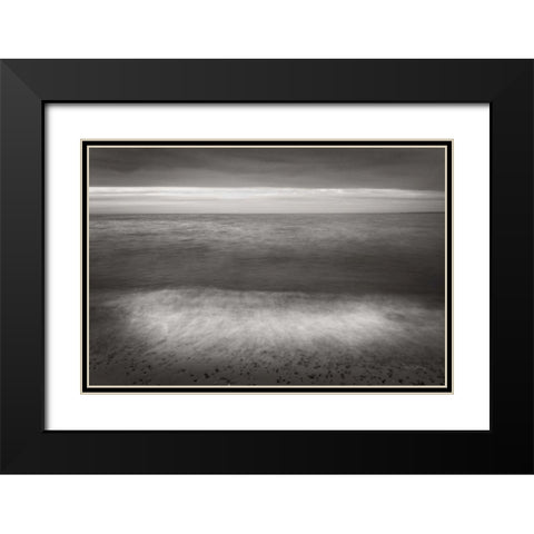 Lake Superior Beach II BW Black Modern Wood Framed Art Print with Double Matting by Majchrowicz, Alan