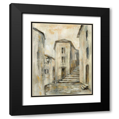 European Village I v2 Crop Black Modern Wood Framed Art Print with Double Matting by Vassileva, Silvia