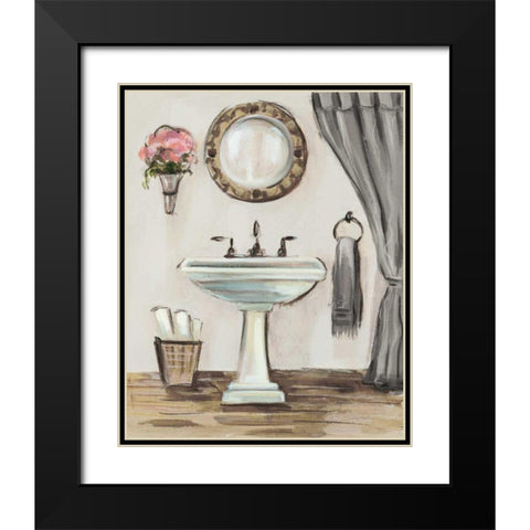 Tuscan Bath IV Greige Black Modern Wood Framed Art Print with Double Matting by Vassileva, Silvia