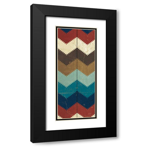 Native Tapestry Panel I Black Modern Wood Framed Art Print with Double Matting by Mullan, Michael
