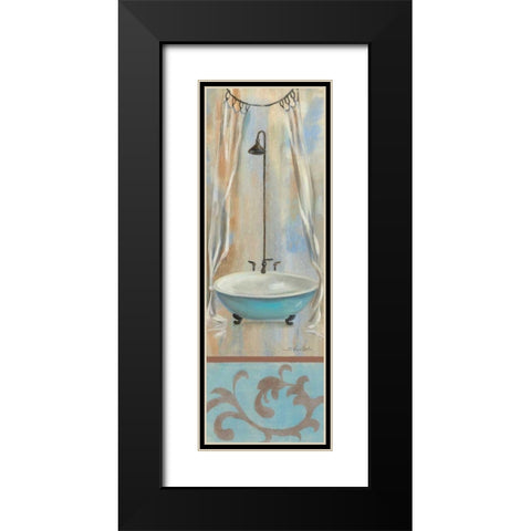 French Bathroom in Blue I Black Modern Wood Framed Art Print with Double Matting by Vassileva, Silvia