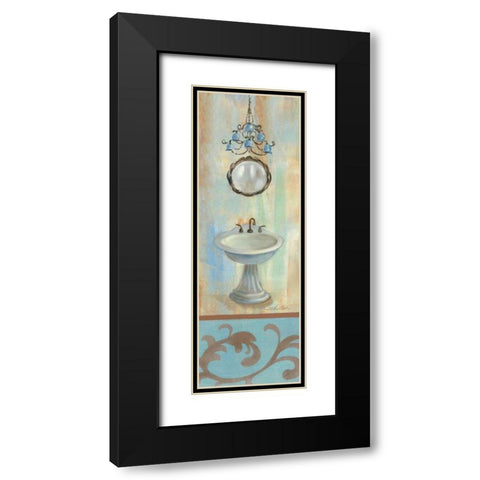 French Bathroom in Blue II Black Modern Wood Framed Art Print with Double Matting by Vassileva, Silvia