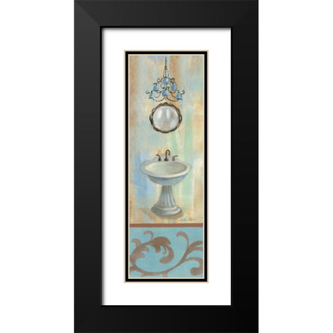 French Bathroom in Blue II Black Modern Wood Framed Art Print with Double Matting by Vassileva, Silvia