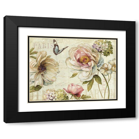 Marche de Fleurs IV Black Modern Wood Framed Art Print with Double Matting by Audit, Lisa