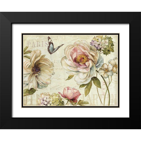 Marche de Fleurs IV Black Modern Wood Framed Art Print with Double Matting by Audit, Lisa