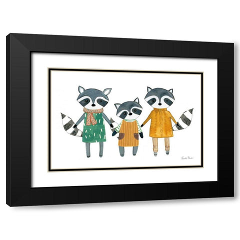 Neighborhood Pals X Black Modern Wood Framed Art Print with Double Matting by Zaman, Farida