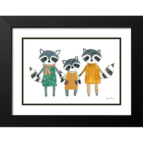 Neighborhood Pals X Black Modern Wood Framed Art Print with Double Matting by Zaman, Farida