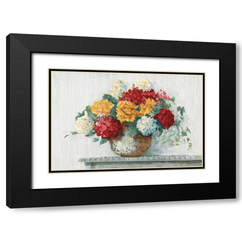 Fall Hydrangea Cottage Crop Black Modern Wood Framed Art Print with Double Matting by Rowan, Carol