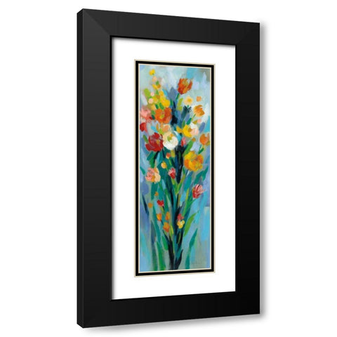 Tall Bright Flowers II Black Modern Wood Framed Art Print with Double Matting by Vassileva, Silvia