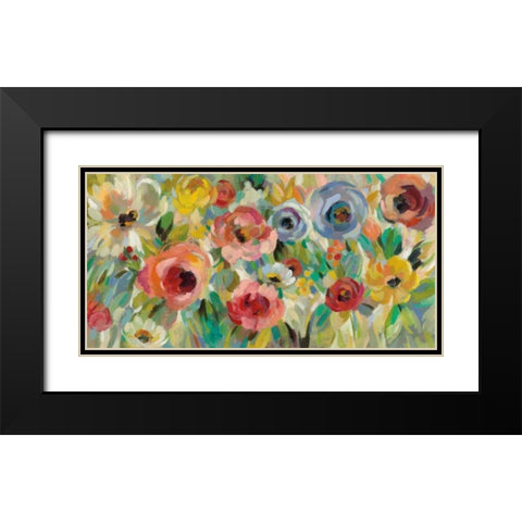 Vivid Coral Floral I Black Modern Wood Framed Art Print with Double Matting by Vassileva, Silvia